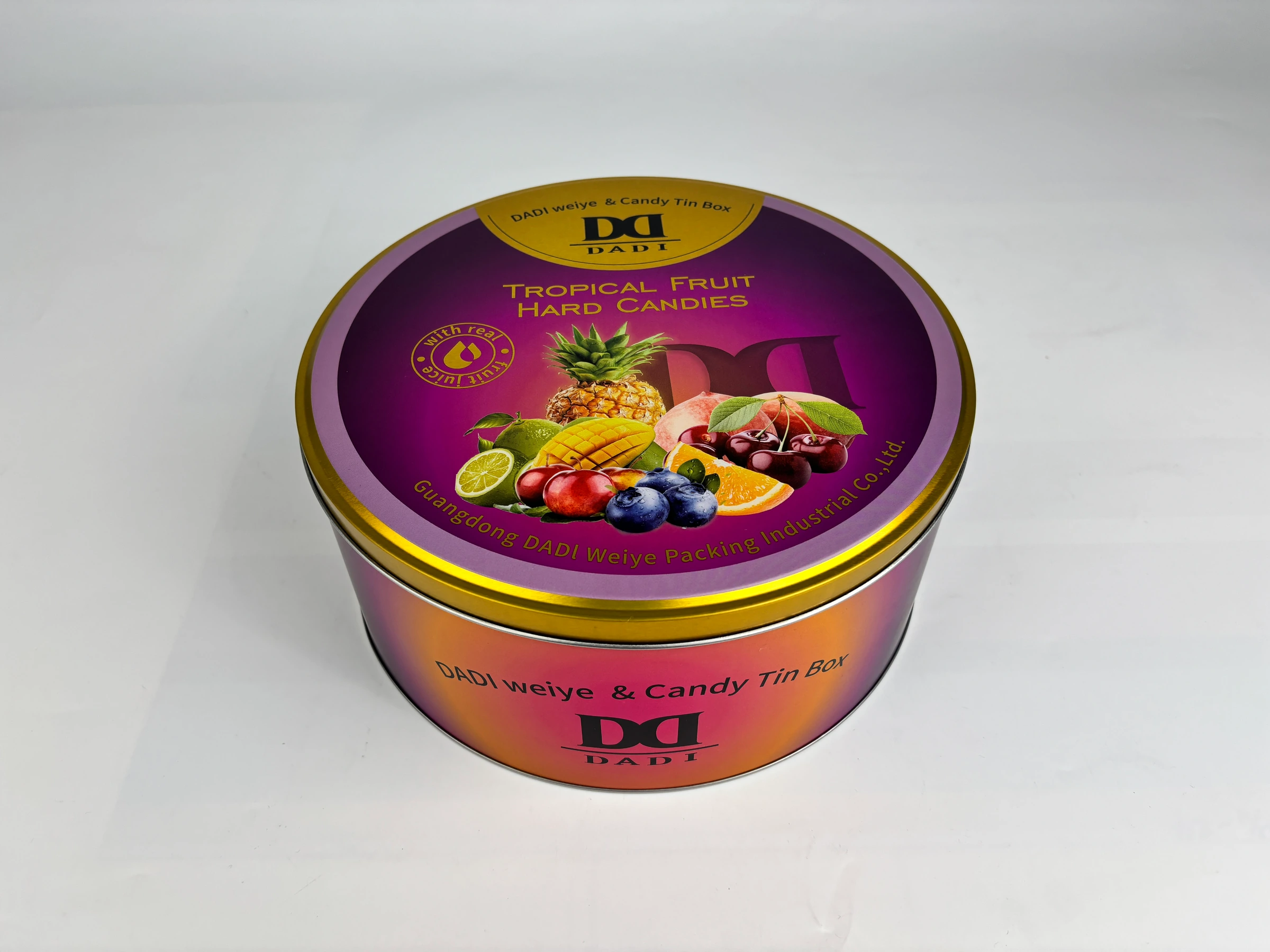 Round printed pantry tin